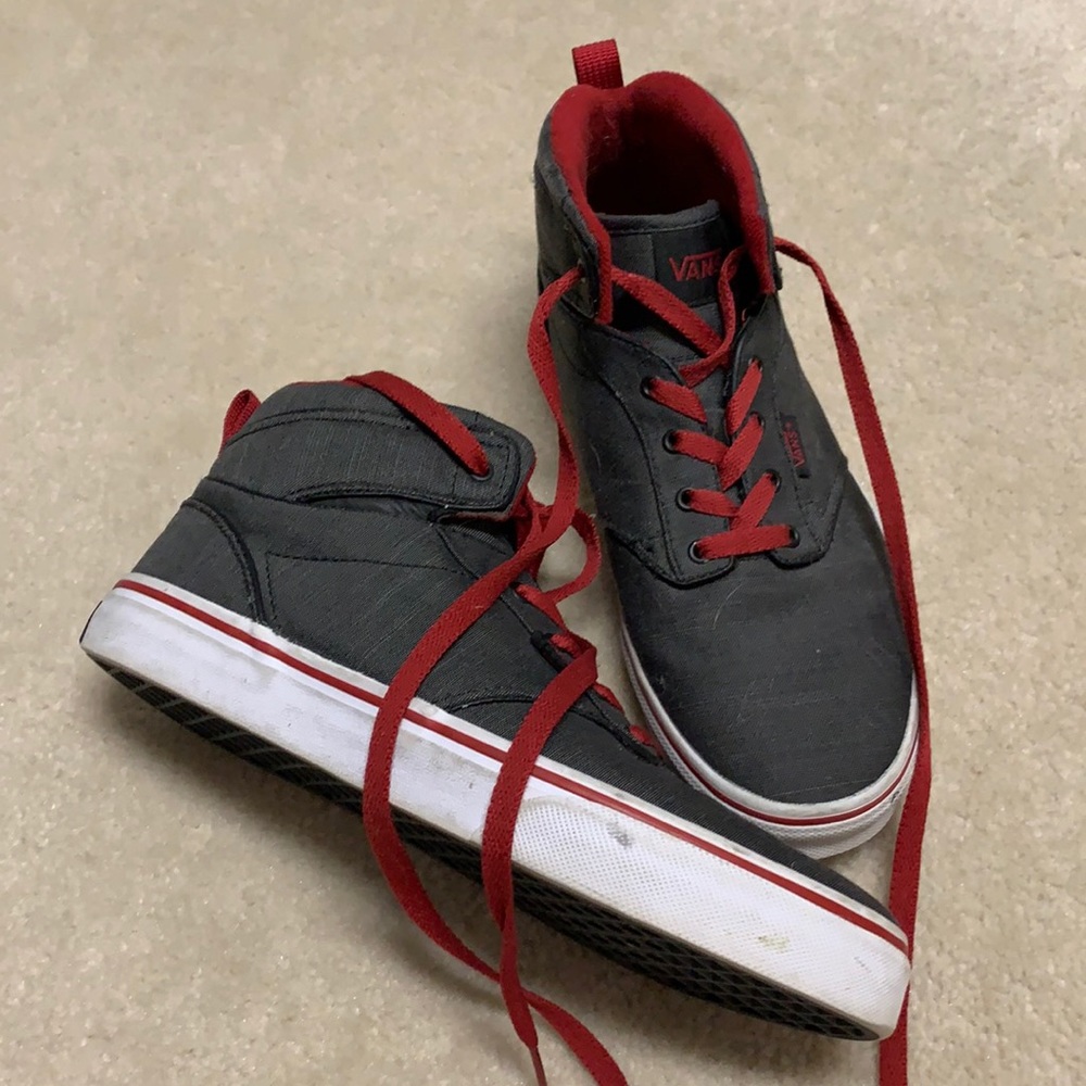 Grey and Red HIGH TOP  Vans